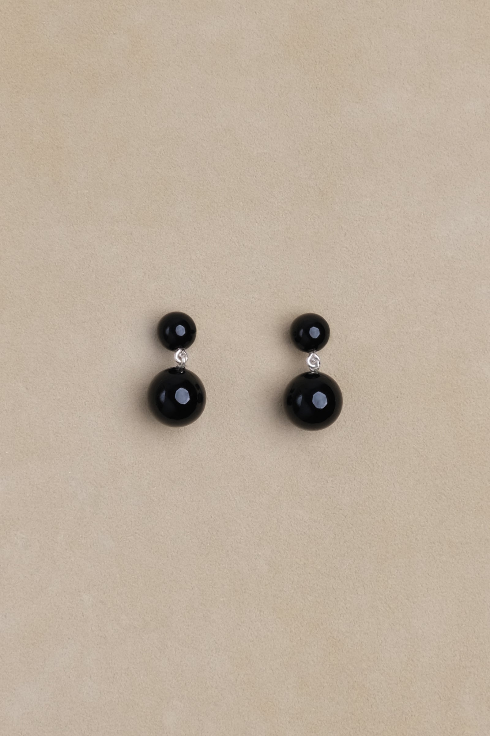 Onyx Double Boule Drop Earrings