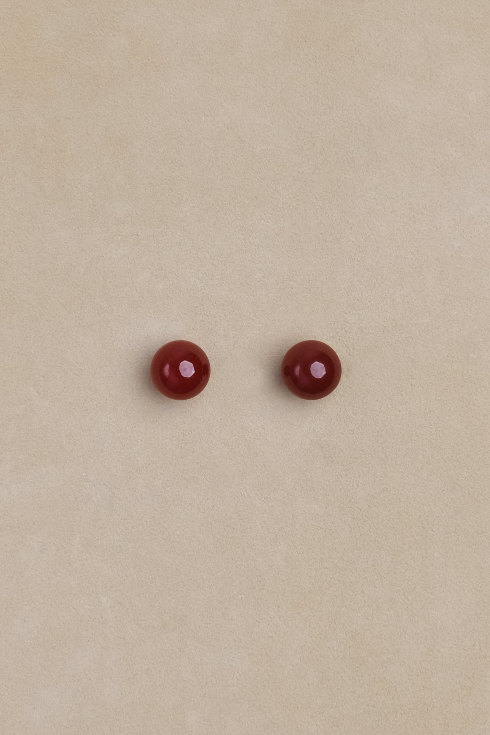 Carnelian Boule Studs